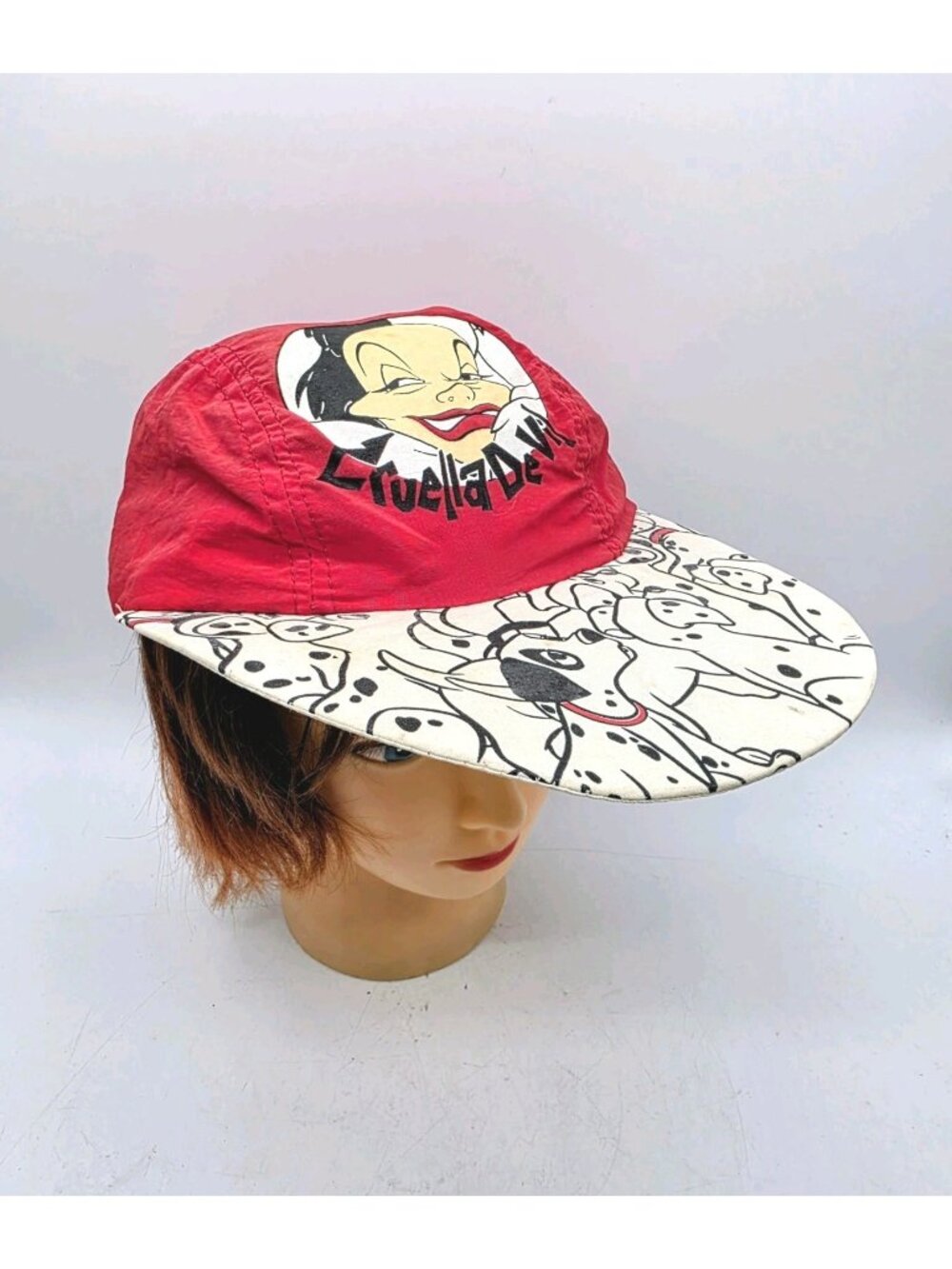 Walt Disney Cruella De Vil 101 Dalmatians  Unisex Hat Cap USA One Sz Vtg 1990s